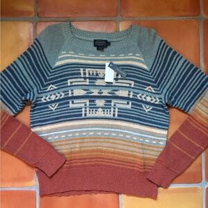 Pendleton Blue and Cream Geometric Sweater Size Medium NWT Pendleton Sweater
